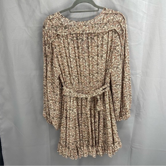 O.p.t. Lea Long Sleeve Tiered Ditsy Floral Mini Dress Size Small - Picture 2 of 11